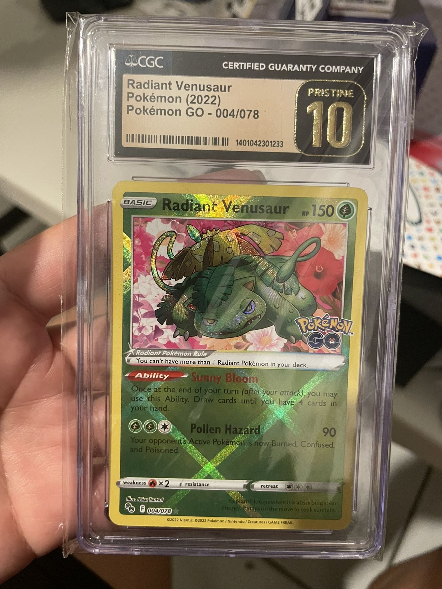 CGC Pristine 10 Radiant Venusaur 004/078 - GEM MINT - English Pokemon GO 2022