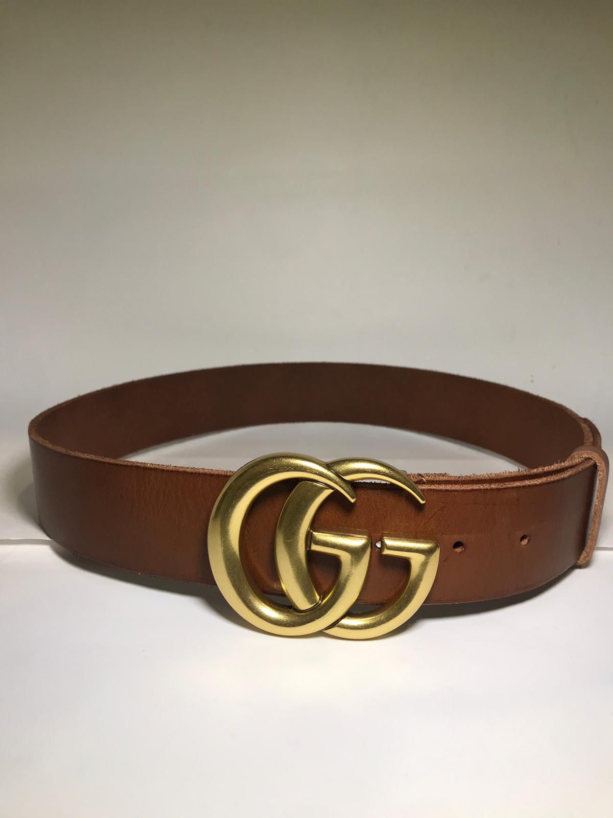 Gucci Brown Leather GG Marmont Belt *Authentic