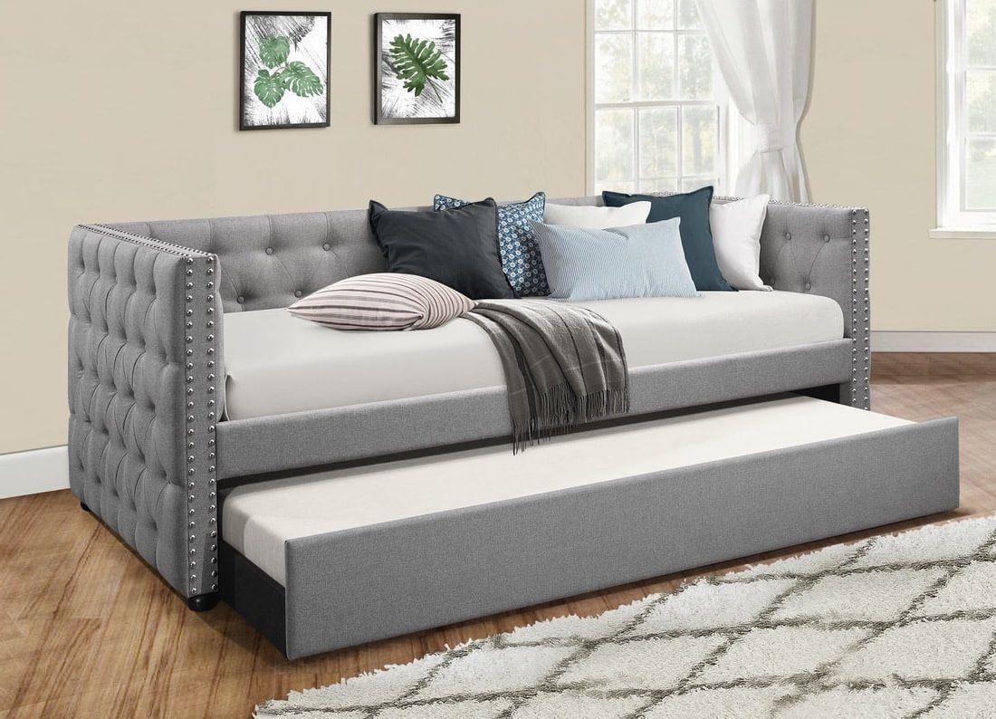 Grey Tufted Daybed With Trundle Brand New in the box