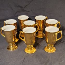 Vintage "Golden Glo" 22k Irish Coffee Mugs Set 8