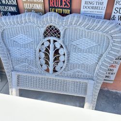 Vintage Twin Wicker Headboard 