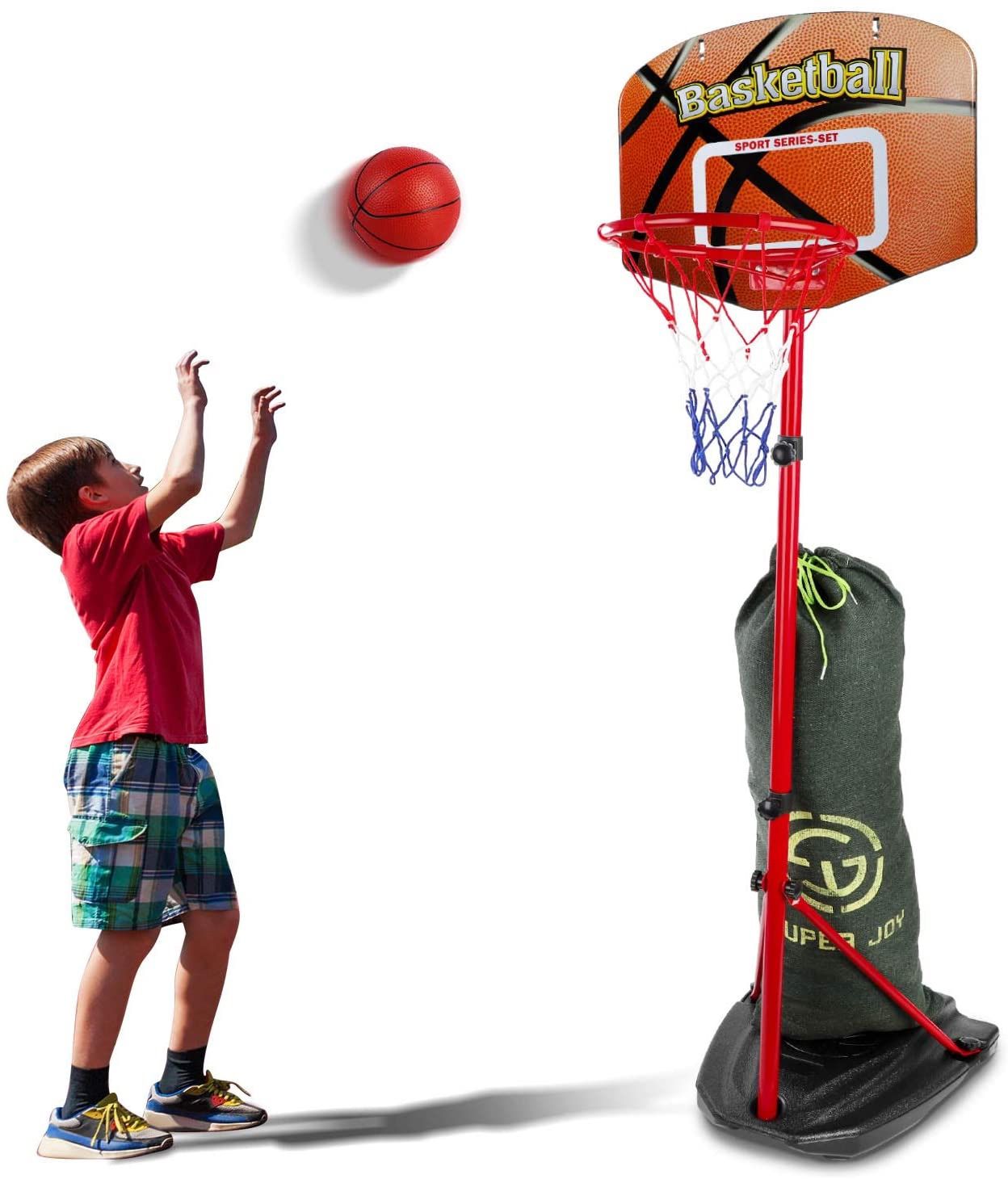 Basketball Hoop for Kids Adjustable Height 2.85-6.23 ft, Portable Mini Kids Basketball Stand Indoor and Outdoor, Sport Games for Boys and Girls Age 3