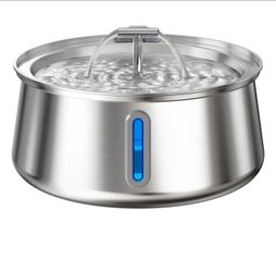 Shape Dual Outlet Design Stainless Steel Cat Water Fountain with Ultra-Quiet Pump