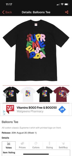 Supreme balloons tee