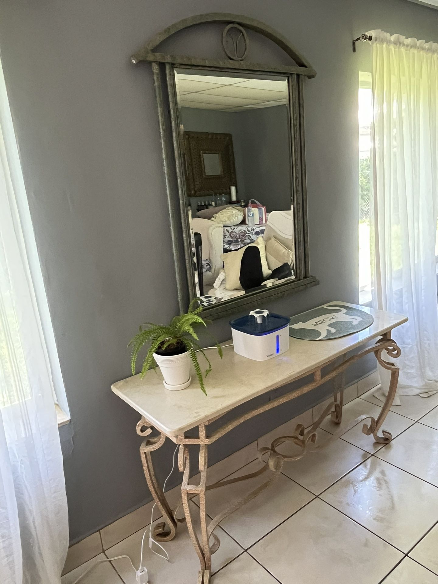 Real Marble Top Table And Mirror