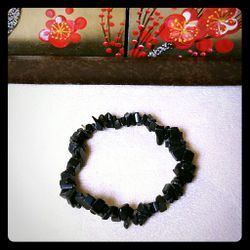 Black multi stone fashion bracelet