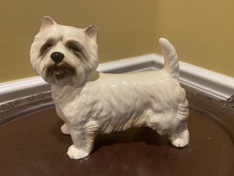 Beautiful Vintage White Highland Terrier Statue