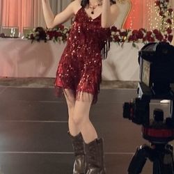 Baile Sorpresa Women’s Tassel Sequin Fringe Romper 