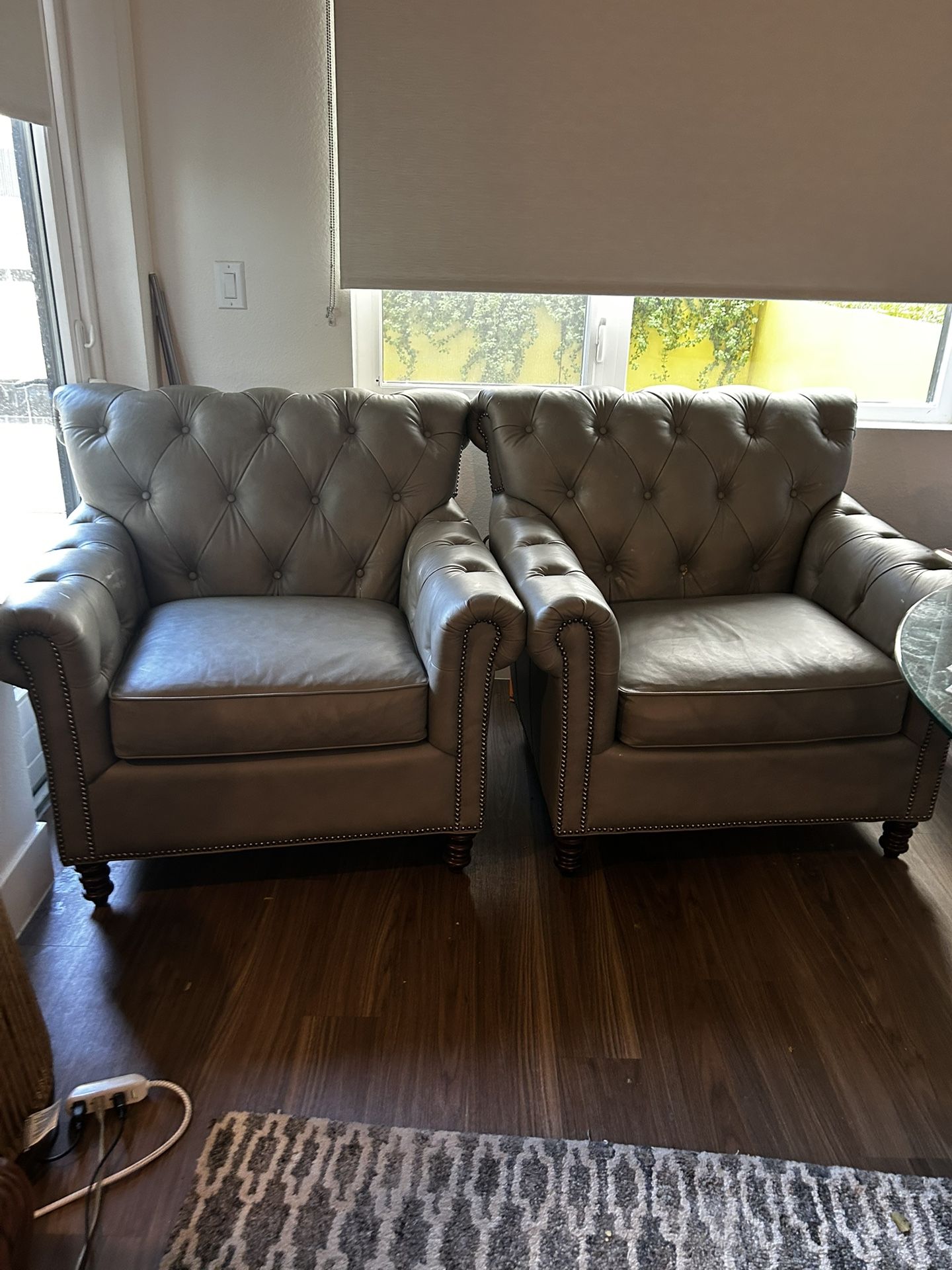 New Leather Roll Armed Chairs