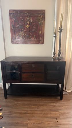 Dark Wood consul table sideboard entry way table