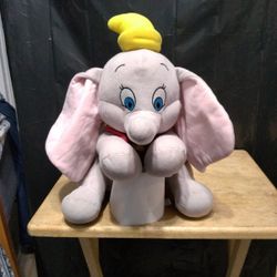 Vintage Walt Disney World Dumbo Plush 12" Stuffed Animal With Yellow Hat.