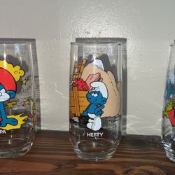 Vintage Smurf Glasses 1982