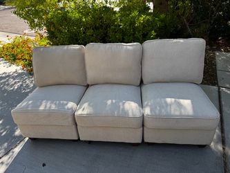 Set of 3 separate velvet fabric sofa