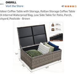 Outdoor Coffee Table With Storage