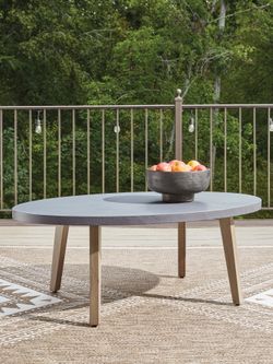 Harmony Headlands Natural/Gray Oval Cocktail Table