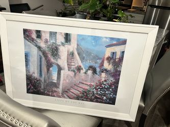 Large Framed Art Print - "Steps by the Bay" by James Coleman