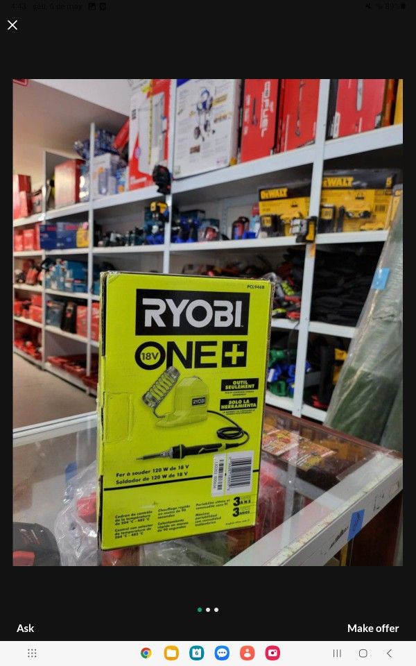 RYOBI 18V CORDLESS 120W SOLDERING IRON ( Tool Only)