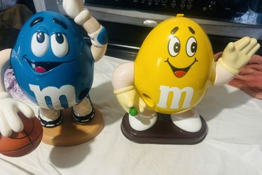 Vintage 1992 M&M Collectible Candy Dispensers10 Inches Tall Great Shape 