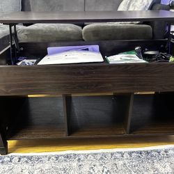 coffee table with lift  and storage 