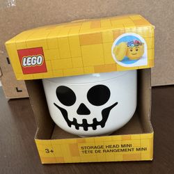 LEGO Mini Stackable Storage Head, White Skeleton (White, Brick)