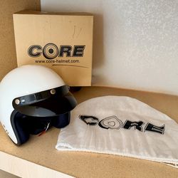 Core Vintage O/F DOT Motorcycle/Scooter/ATV Helmet White, Size XS (Youth)