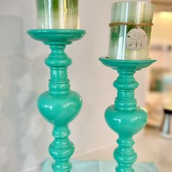 Vintage Turquoise Candle Holders