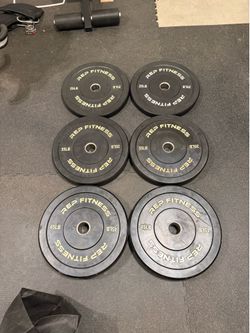 REP 210lb black bumper plate set