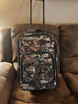 Vintage travel suitcase on wheels
