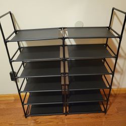 Black 6-Tier Shoe Rack Organizer. New, never used