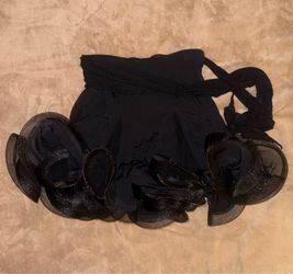 Black Ruffled Ballroom Dancing Skirt with shorts for girls