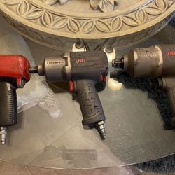 3/4” Ingersoll Rand, 1/2” Ingersoll Rand, And 3/8” Snap On Air Impacts