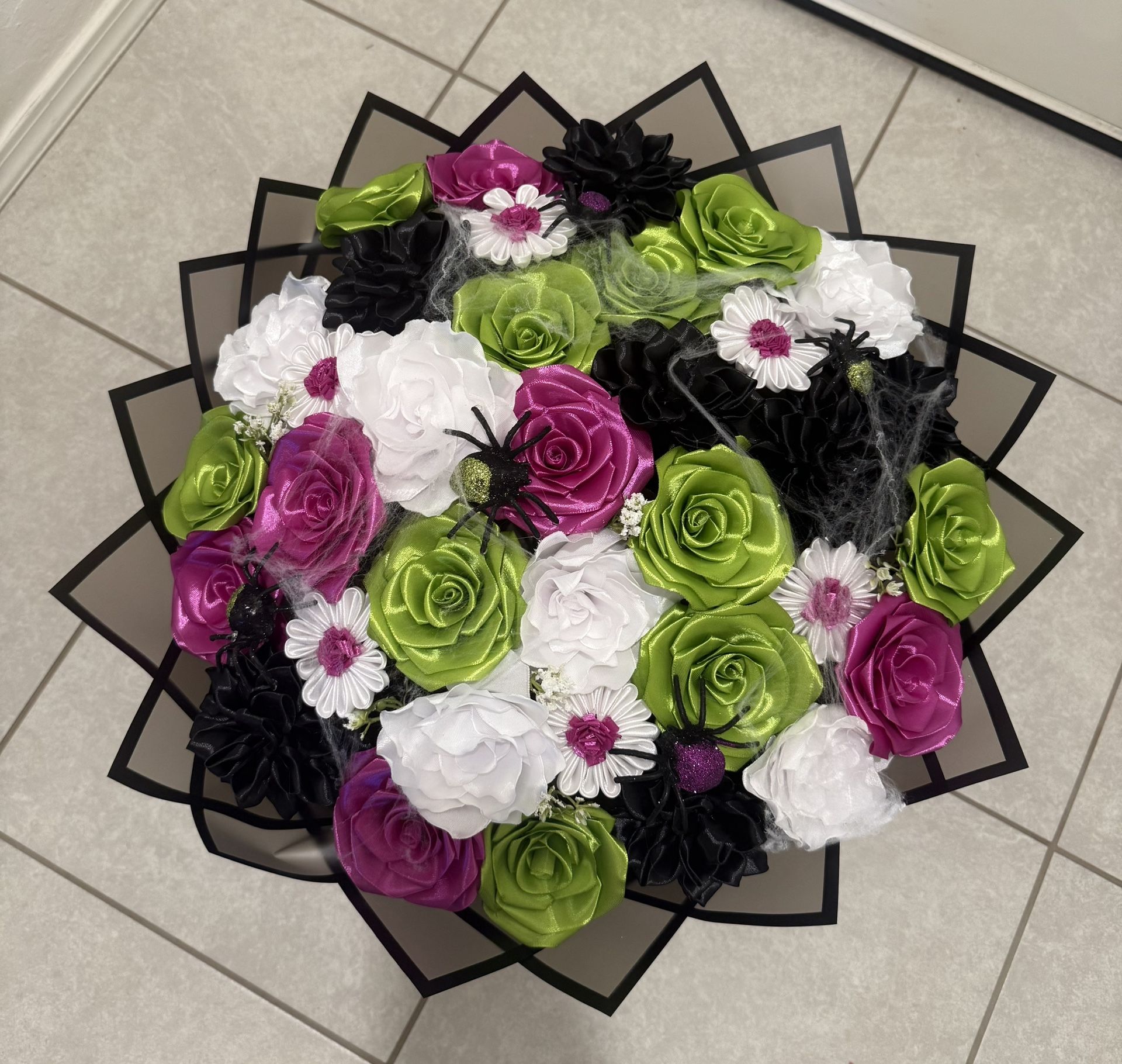 Ready for pickup! Large Halloween themed mixed eternal bouquet