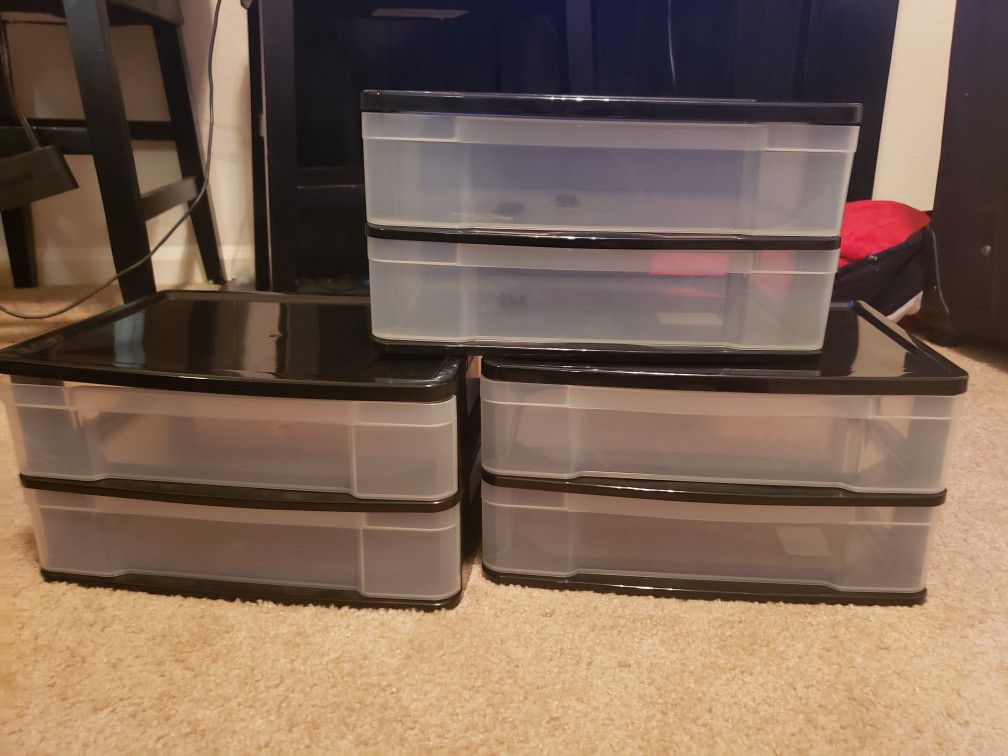 Brand new plastic drawers from office depot