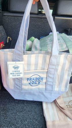 Limited Edition Trader Joe’s Striped Tote - Blue