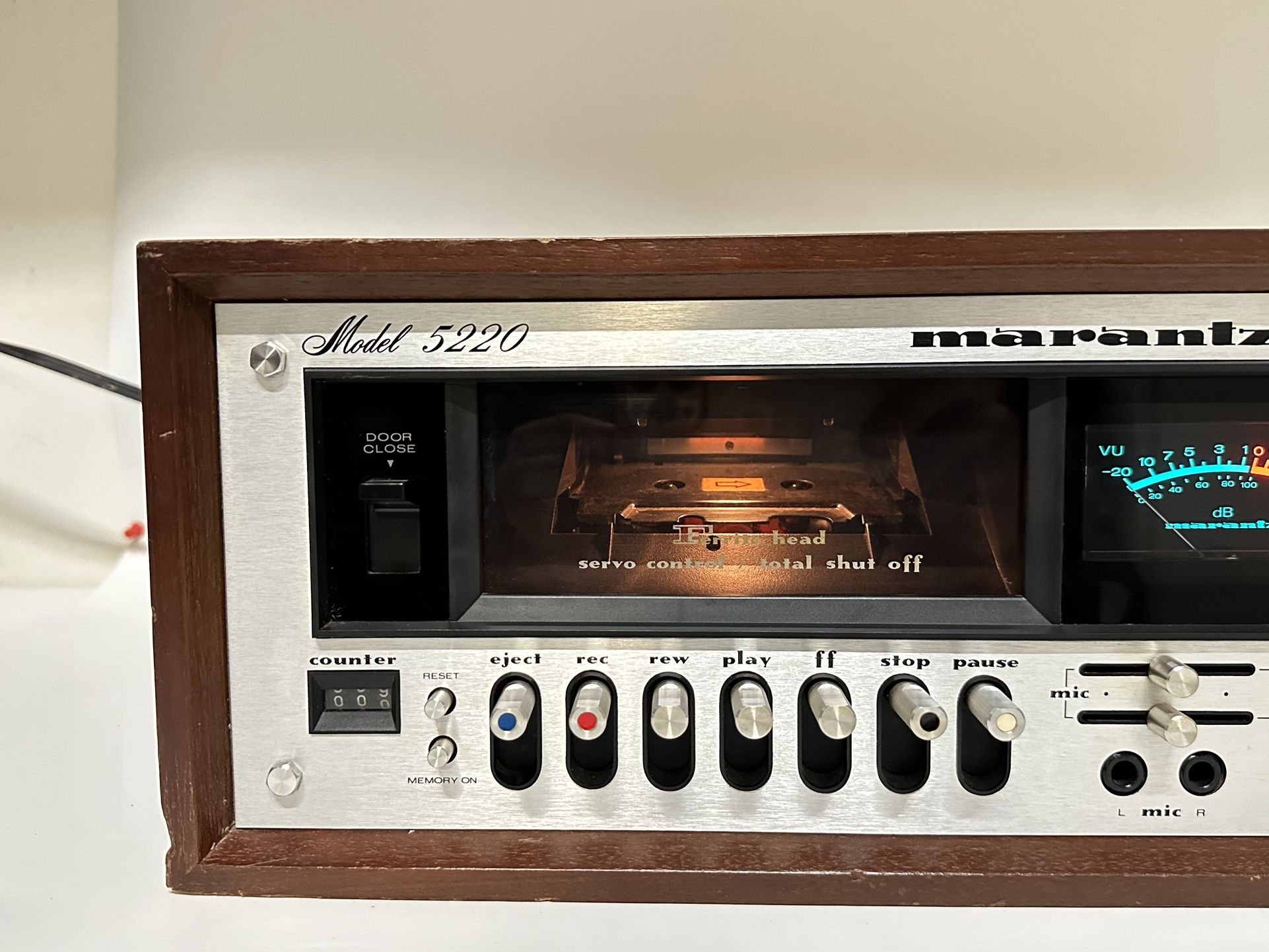 Vintage 1970's Marantz 5220P Stereo Cassette Deck with VU Meter