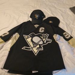 Pittsburgh Penguins Sidney Crosby Reebok Jersey With Headwear 