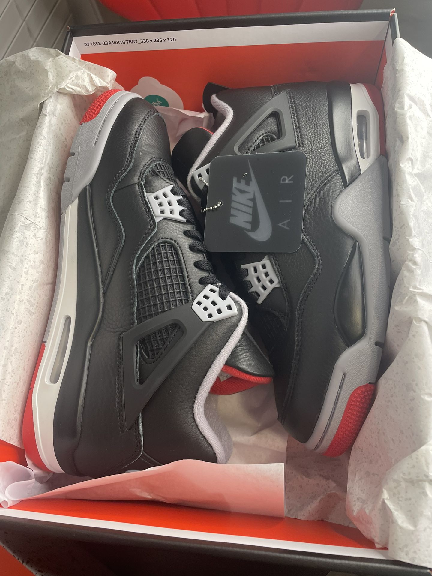 Brand New Jordan 4 “ bred reimagined “