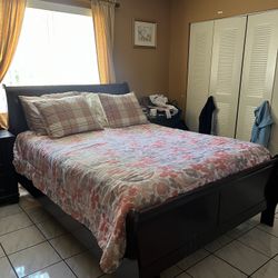 Queen Size Bed - With Mattress And Box Spring 