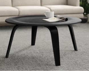 Round Black Coffee Table (Modern / Minimalist)