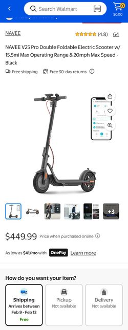 NAVEE V25 Pro Electric Scooter with Adjustable Speed and LED Headlight