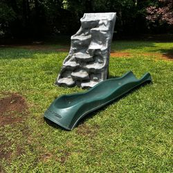 Slide And Rock Wall For Playset