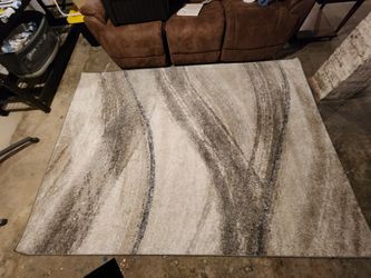 6'7" x 9'2" Modern Area Rug with Artistic Waves Design