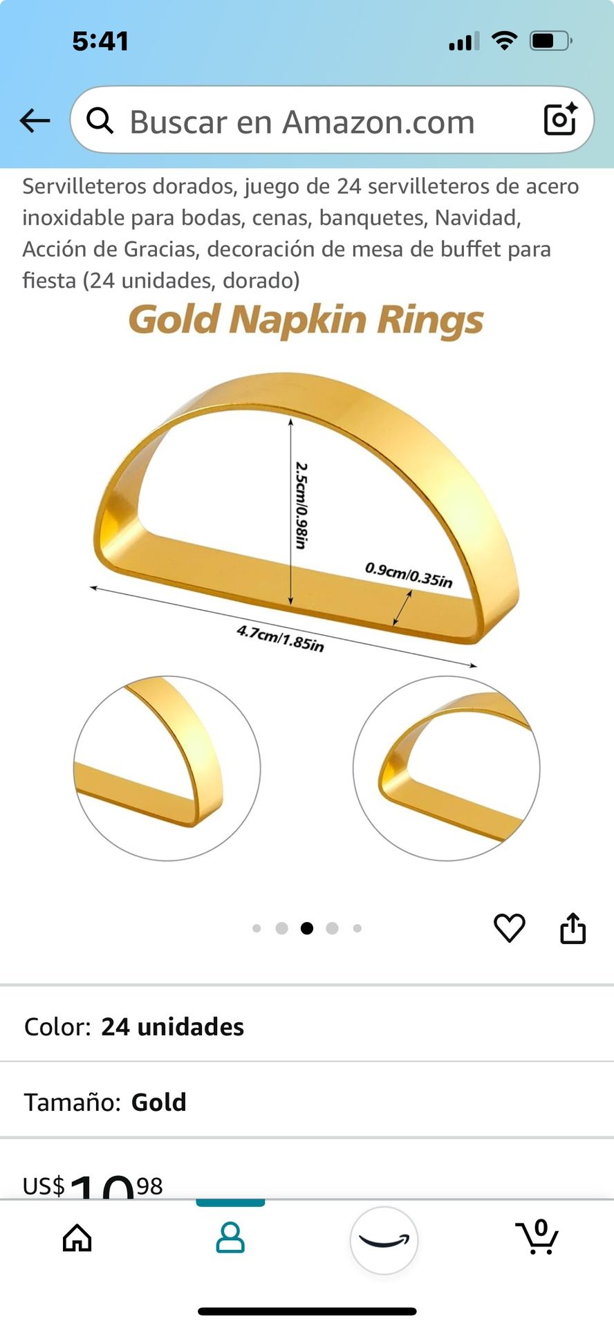80 Golden Napkin Rings/80 Servilleteros Dorados