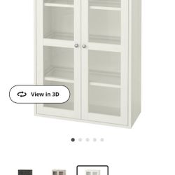 IKEA Combo Cabinet. White, Glass Doors And Shelves.