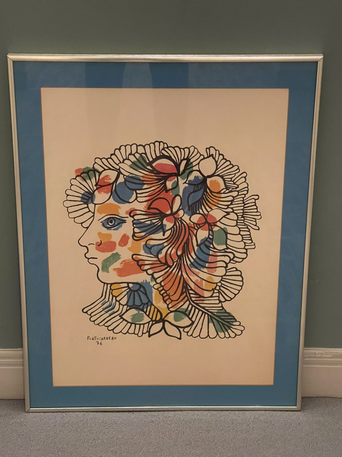 Original Watercolor by Rene PORTOCARRERO - Cuban Artist Born 1912-Died 1985 - posted price is firm.