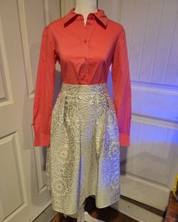 Coral Long Sleeve Blouse By New York & Co.