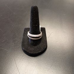 10k White Gold Dubble Band Sz9