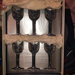 Rogaska Steklarna Chrystal Wine Goblet Set Of 6 - 3oz