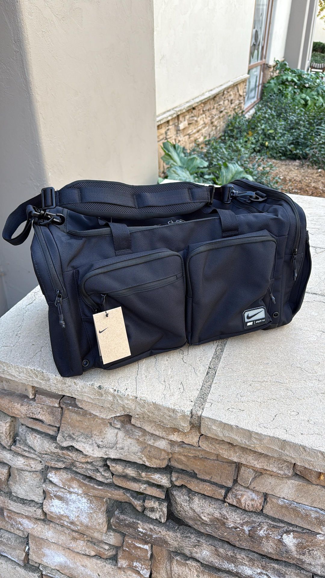 New Nike Utility Power 2.0 Duffel Duffle Bag Black Sport Gym Hiking Camping Trail 51L