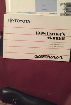Owner's manual for Toyota sienna 1998